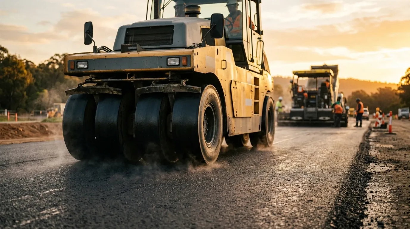 Xe lu bánh lốp đầm nhựa nóng, lốp gai trơn