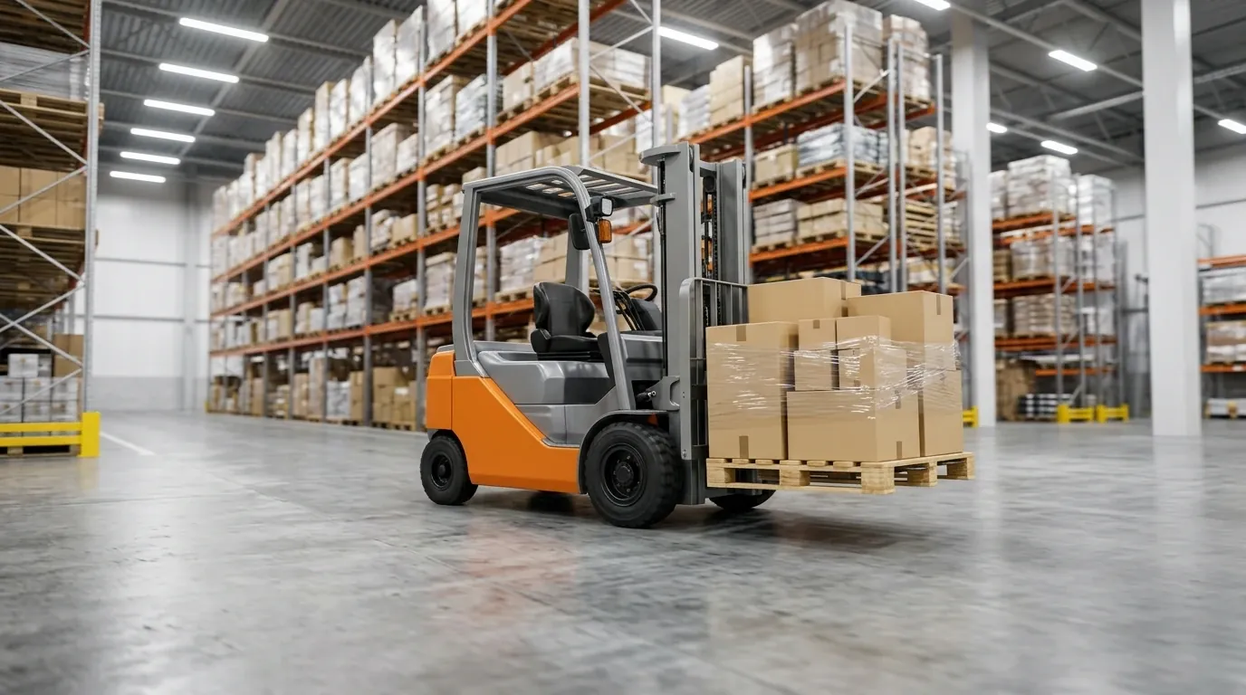 Xe nâng điện chở pallet trong kho